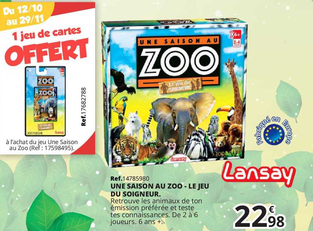 Une Saison Au Zoo Le Jeu Du Soigneur Offre Une Saison Au Zoo Le Jeu Du Soigneur chez Maxi Toys