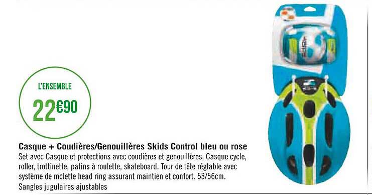 Set Patins A Roulettes + Coudieres & Genouilleres Rose Skids Control à Prix  Carrefour