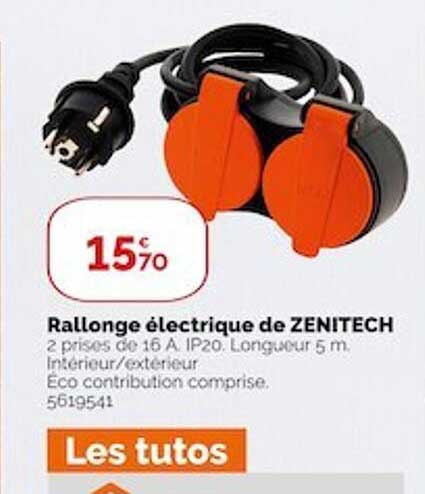 Zenitech Promo Rallonge électrique De Zenitech chez WELDOM - iCatalogue.fr