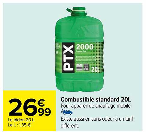 Promo Combustible pour poêle à pétrole PTX 2000 chez ATAC