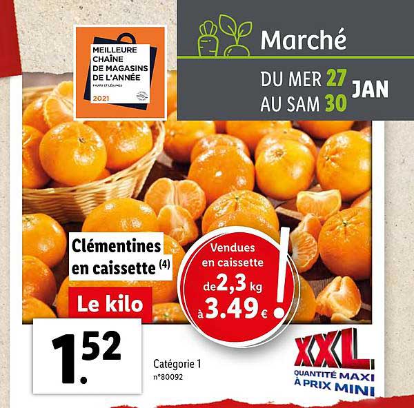Promo Clémentines En Caissette chez Lidl iCatalogue.fr