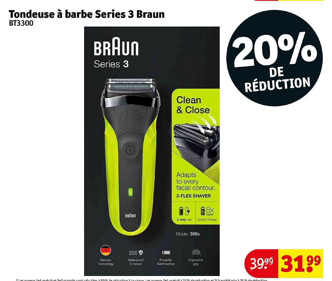 ondersteuning reactie Edelsteen Offre Tondeuse à Barbe Series 3 Braun chez Kruidvat
