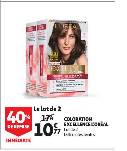 Promo Coloration Excellence L'oréal chez Auchan - iCatalogue.fr