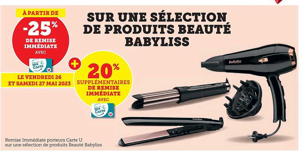 Promo Produits Beauté Babyliss chez Super U iCatalogue.fr