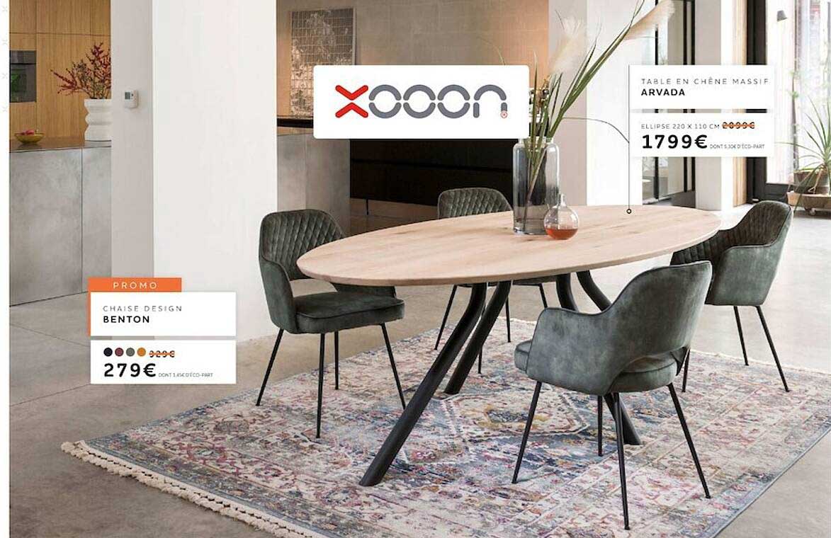 XOOON Chaise Design Benton Ou Table En Chaine Massif Arvada