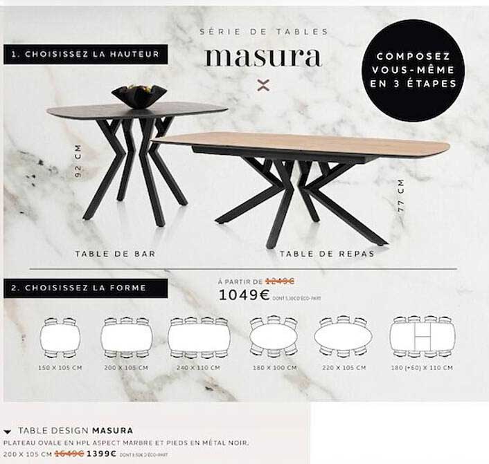 XOOON Table Design Masura