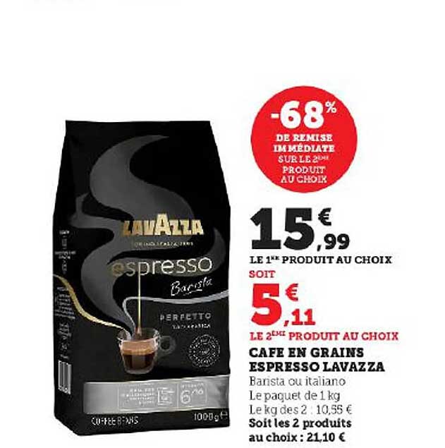 Promo Café En Grains Espresso Lavazza chez Super U iCatalogue.fr
