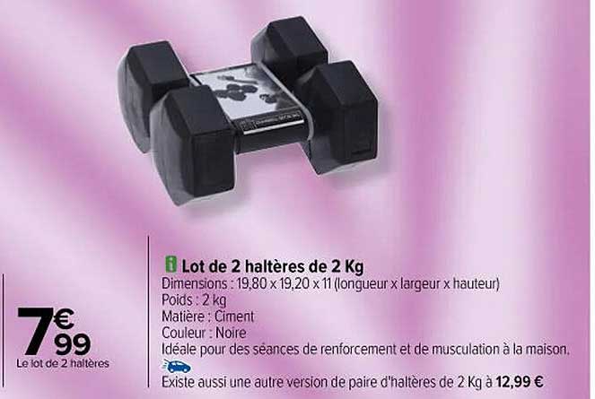 Lot de 10 haltères fixes (+100kg) - Articles de sport