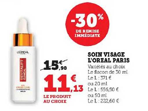 Promo Soin Visage L'oréal Paris chez Hyper U - iCatalogue.fr