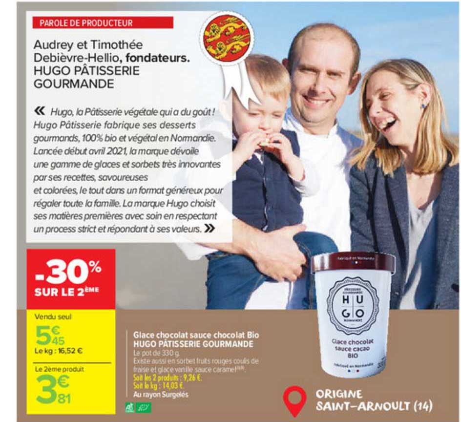 Promo Glace Chocolat Sauce Chocolat Bio Hubo Pâtisserie Gourmande chez