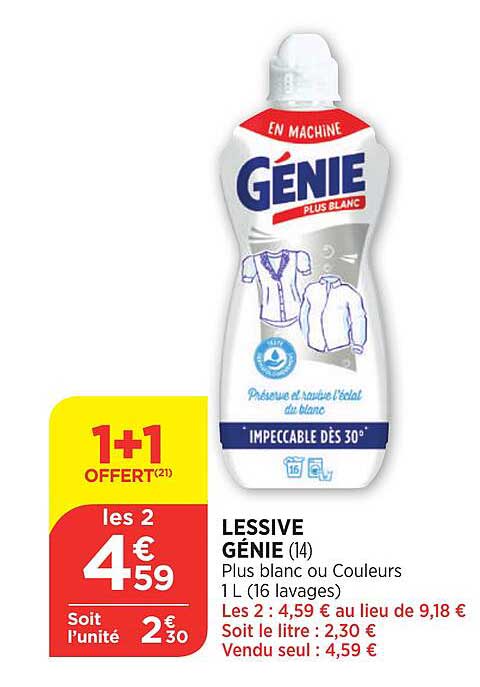 Promo Lessive Génie chez Atac - iCatalogue.fr