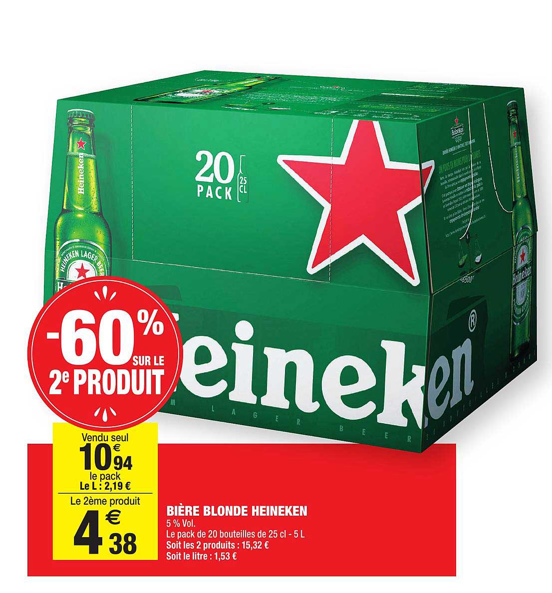 Carrefour Market Bière Blonde Heineken -60% Sur Le 2e Produit