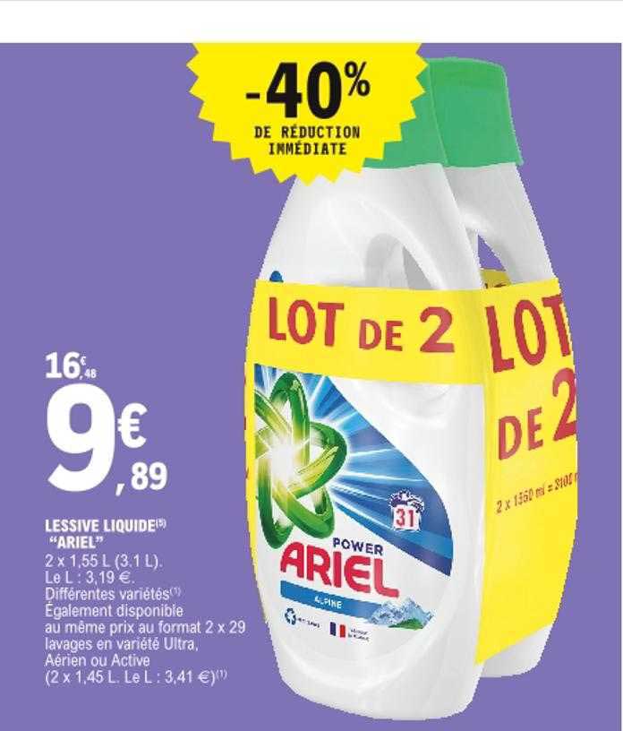 Lessive Liquide Peaux Sensibles ARIEL : le bidon de 1,55L à Prix Carrefour