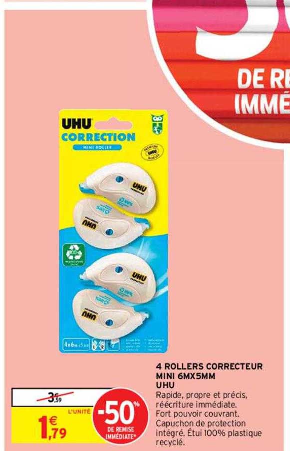 Kores Boîte De 16 Rollers Correcteurs 6m X 5mm - Correction Instantanée Pour Écoliers Et Bureau