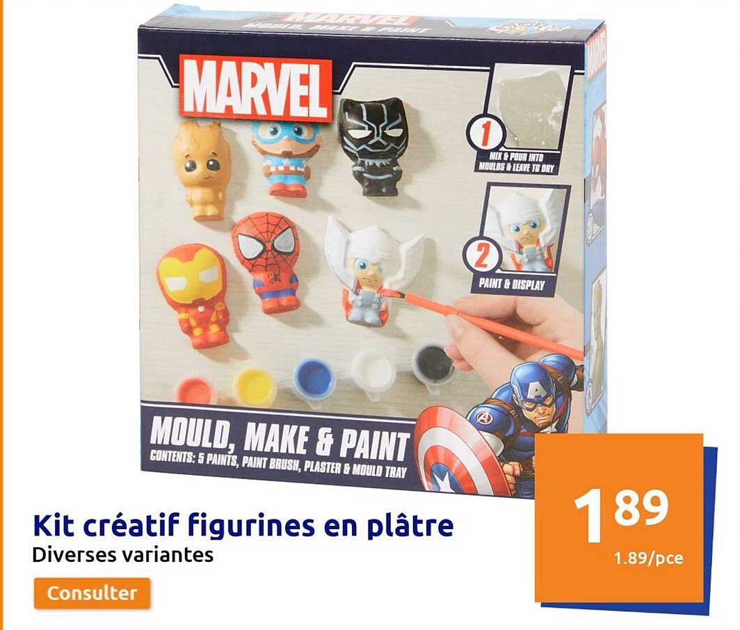 Kit de bricolage de Noël, figurines de plâtre à peindre, kit de moulage de plâtre de Noël avec 7 motifs, kit de peinture pour plâtre, figurines à peindre, bricolage de Noël, kit