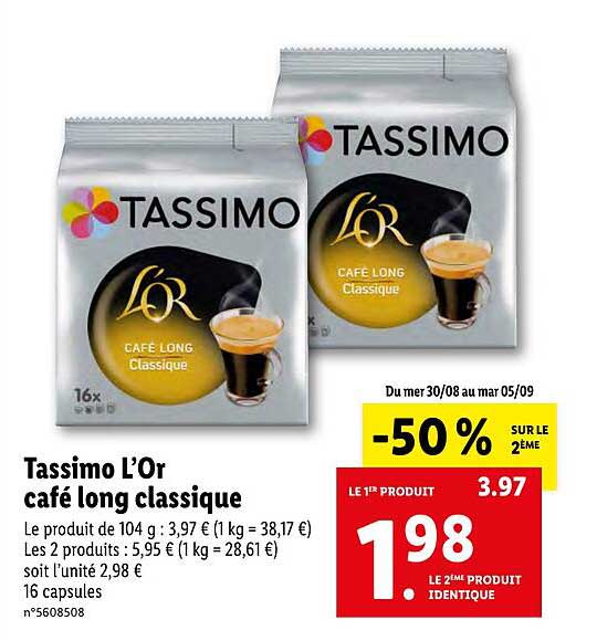 Promo 50 capsules L'Or Espresso chez Lidl