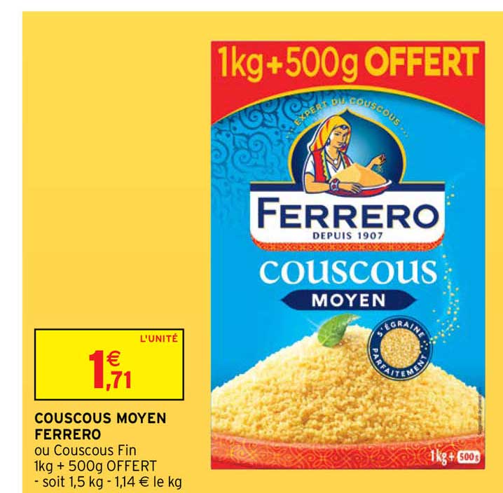 Promo Couscous Moyen Ferrero chez Intermarché iCatalogue.fr