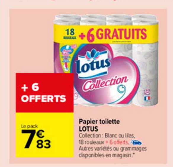 Promo Lotus papier toilette humide chez Carrefour