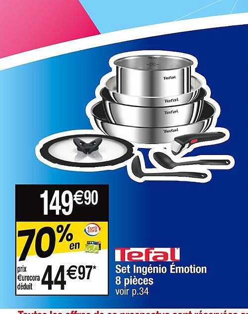 Promo Set Ingénio émotion 8 Pièces Tefal chez Cora - iCatalogue.fr