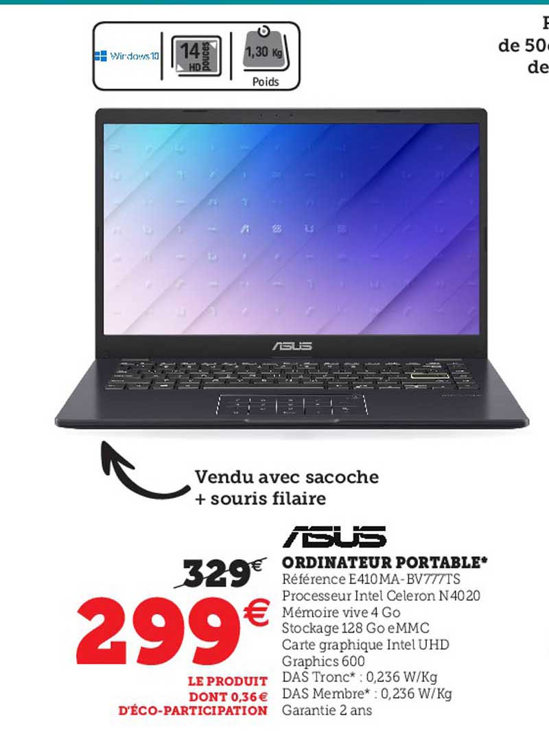 Promo Ordinateur Portable Asus chez Super U iCatalogue.fr