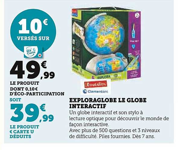 Clementoni- Globe terrestre interactif, 55387, Multicolore, Version Espagnole Clementoni- Globe terrestre interactif, 55387, Multicolore, Version Espagnole