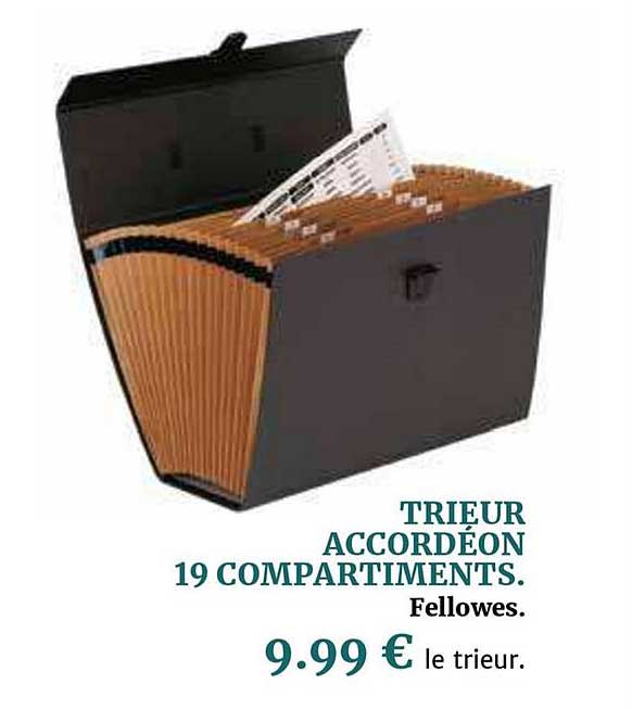 Trieur Accordéon Fellowes Handifile Bankers Box 19 Compartiments - Noir - Avec Poignée Et Fermoir Verrouillable
