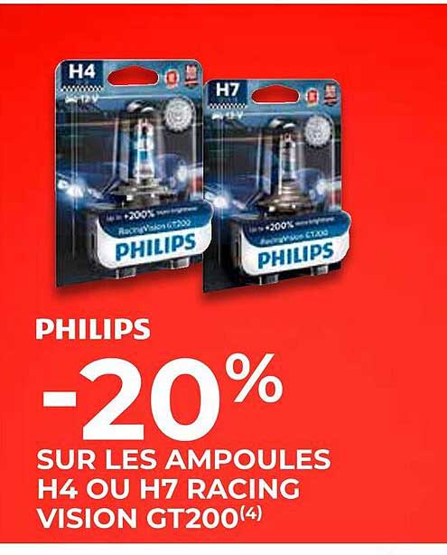 Feu Vert Les Ampoules H4 Ou H7 Racing Vision Gt200 Philips
