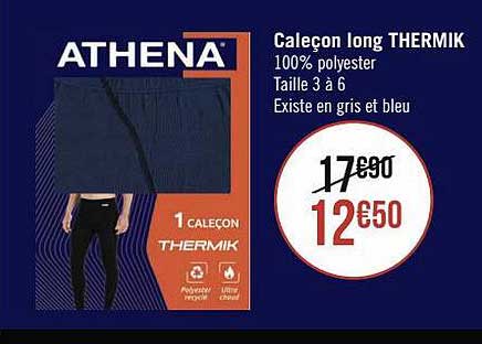 Caleçon long homme Thermik Polyester Bleu