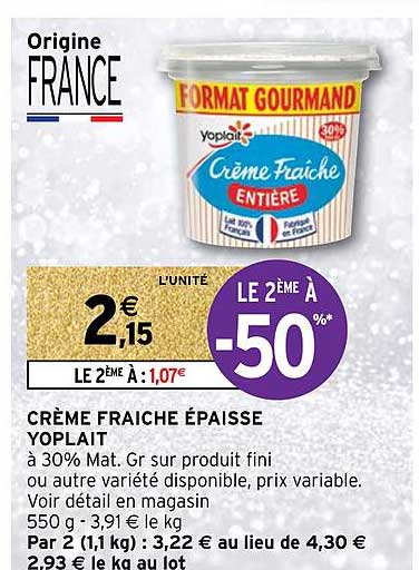 Intermarché Hyper Crème Fraîche épaisse Yoplait