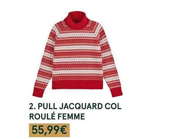 Pull Femme Col Roulé Hiver - Pull Chaud Jacquard Doublé Polaire, Coupe Ample, Grande Taille