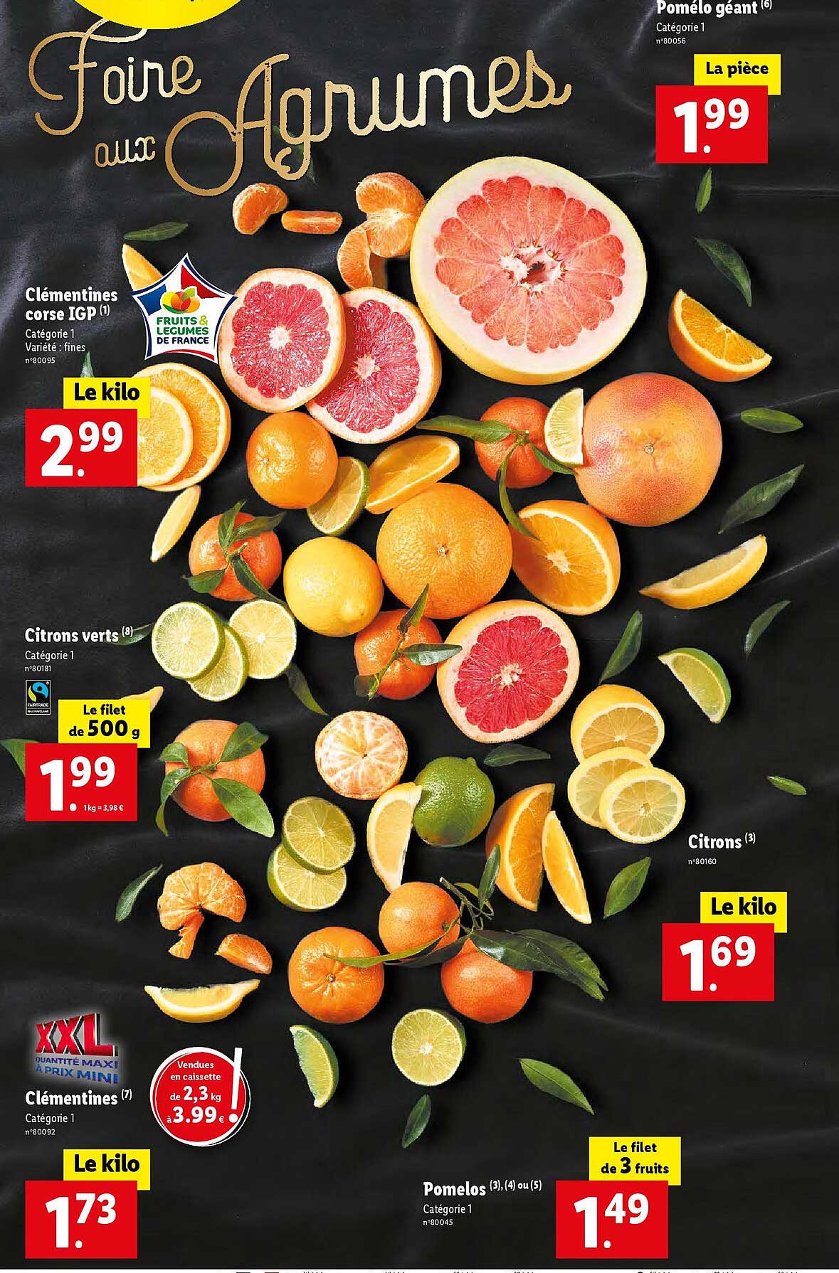Promo Clémentines Corse Igp, Citrons Verts, Clémentines, Pomelos