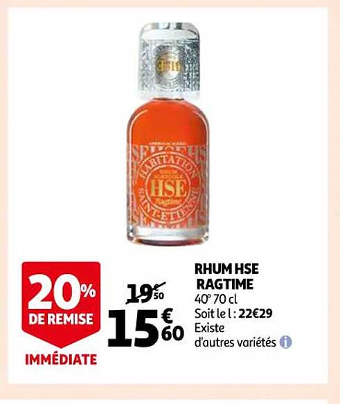 Promo Rhum Hse Ragtime 20% De Remise Immédiate chez Auchan - iCatalogue.fr