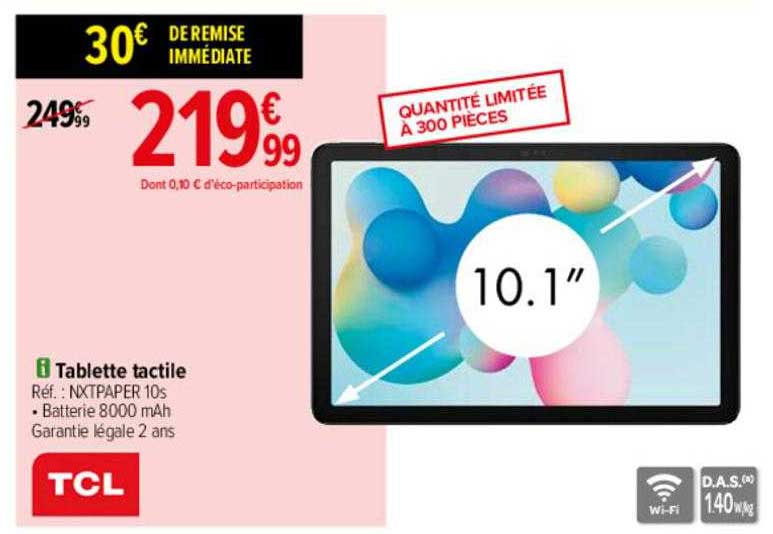 Promo Tablette Tactile Tcl 10.1