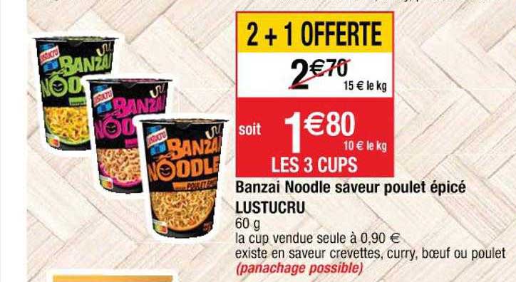 Banzai Noodle Saveur Poulet - Lustucru