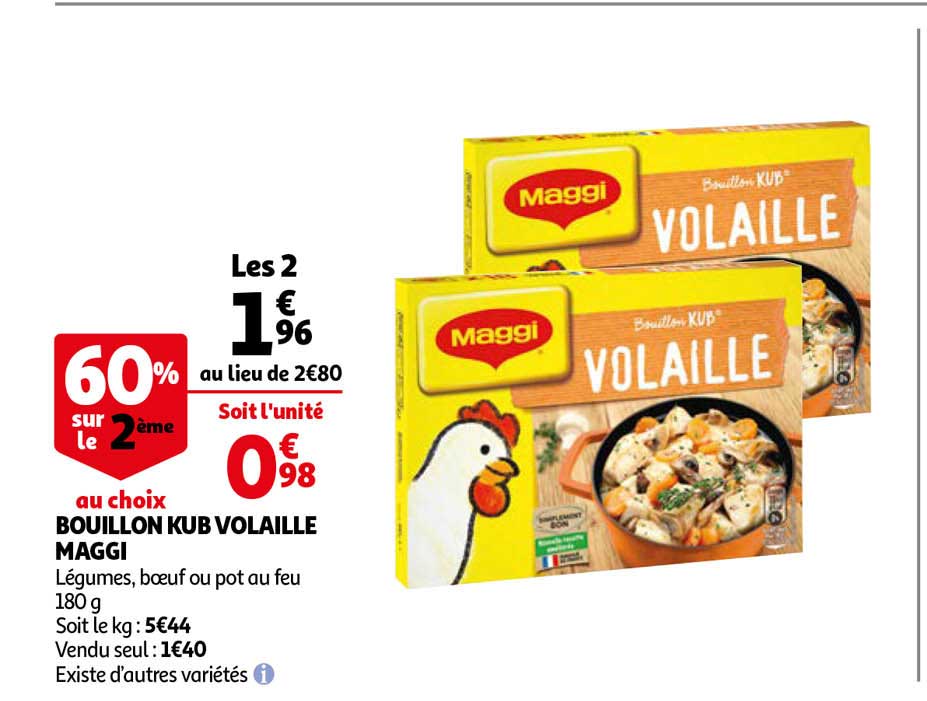 Offre Bouillon Kub Volaille Maggi chez Auchan