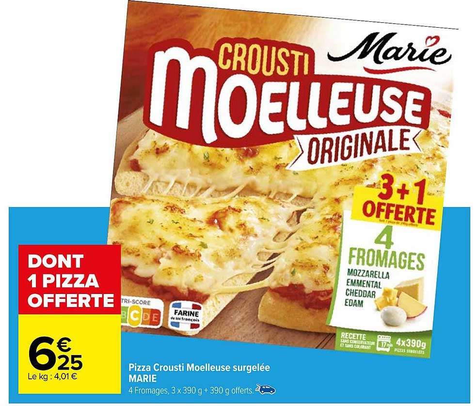 Promo Pizza Crousti Moelleuse Surgelée Marie chez Carrefour iCatalogue.fr