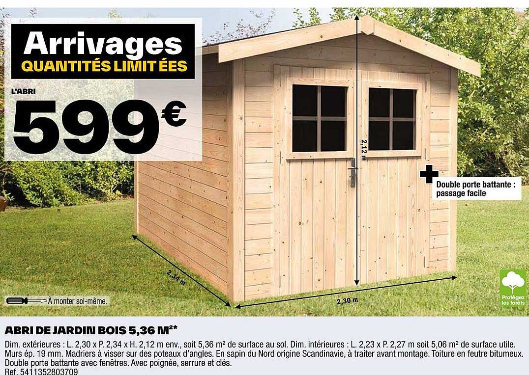 Promo Abri De Jardin Bois 5 36 M Chez Brico D p t ICatalogue fr Promo Abri De Jardin Bois 5 36 M Chez Brico D p t ICatalogue fr