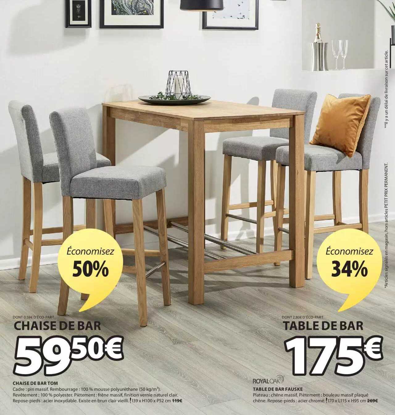 Promo Chaise De Bar Table De Bar chez JYSK iCatalogue.fr