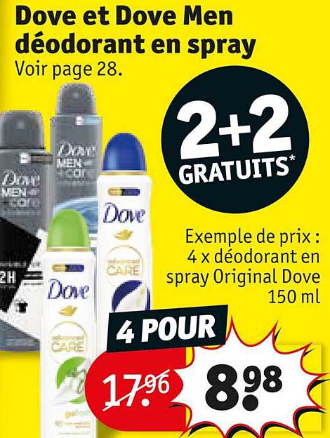 Promo Dove Et Dove Men Déodorant En Spray chez Kruidvat - iCatalogue.fr