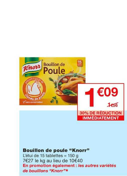 Promo Bouillon De Poule Knorr 30 De Réduction Immédiatement chez