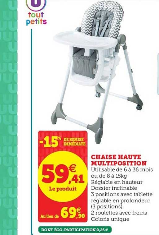 Promo Siège + chaise haute bébé confort smoby chez Hyper U