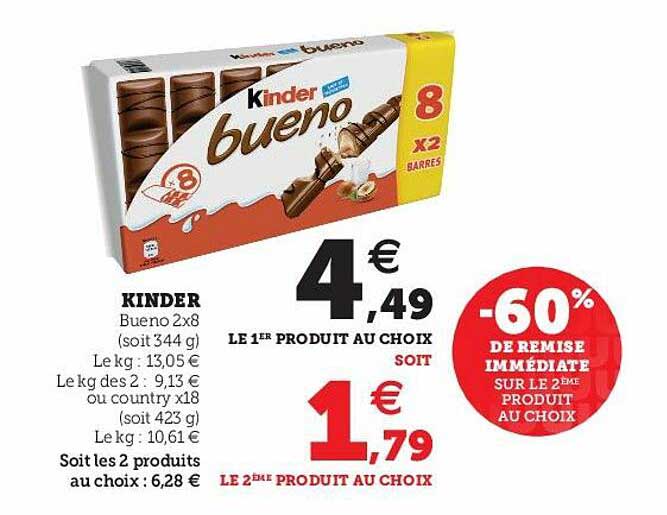 Promo Kinder Bueno chez Hyper U - iCatalogue.fr