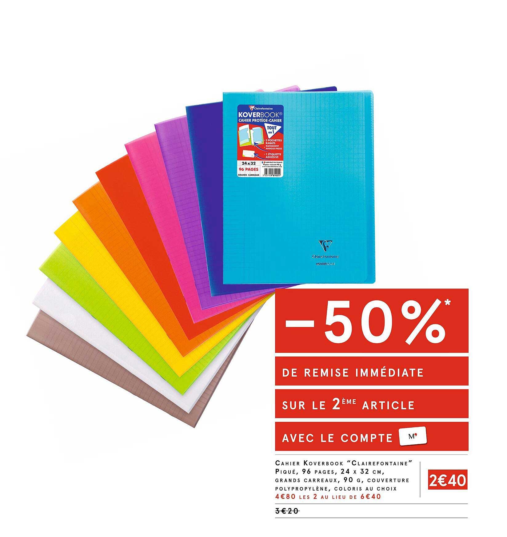 Promo Cahier Koverbook Clairefontaine Piqu Chez Monoprix ICatalogue fr