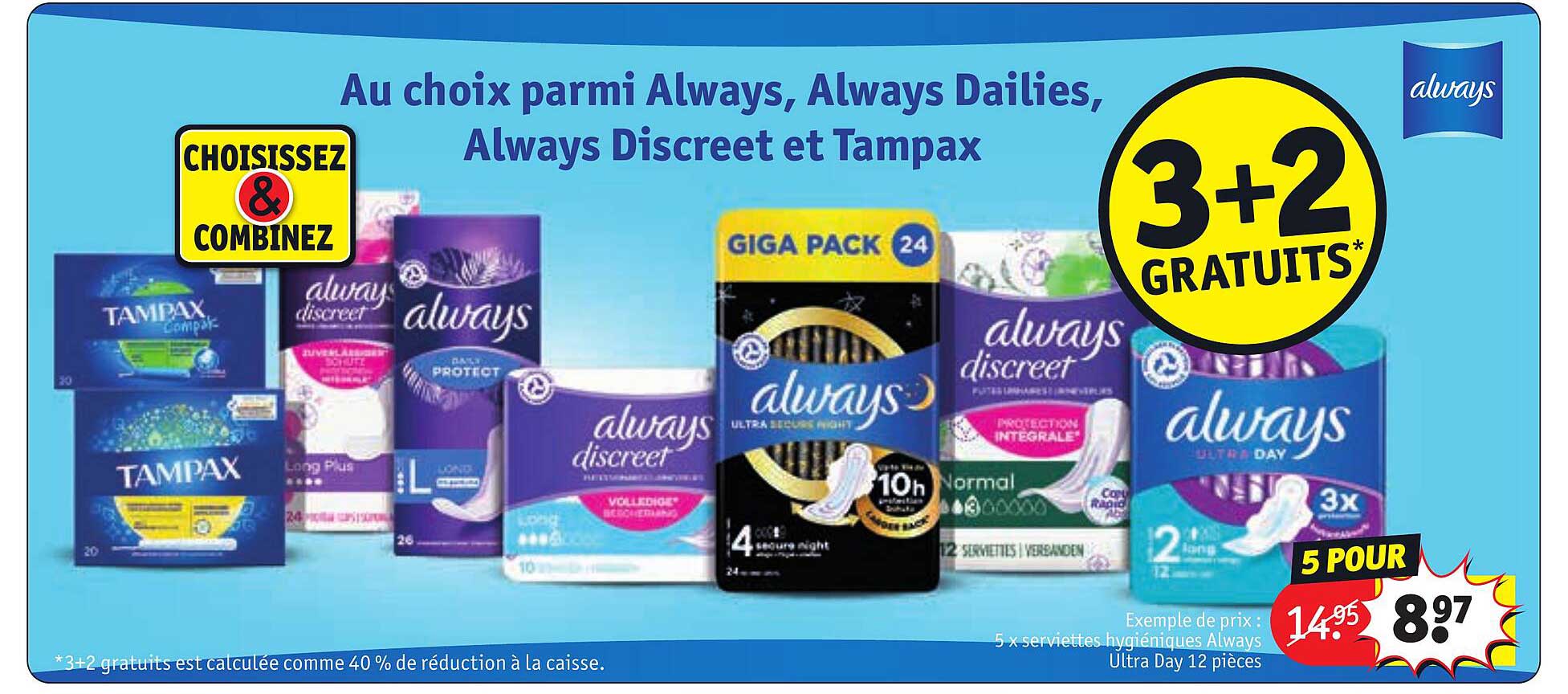 Promo Always, Always Dailies, Always Discreet Et Tampax chez Kruidvat iCatalogue.fr
