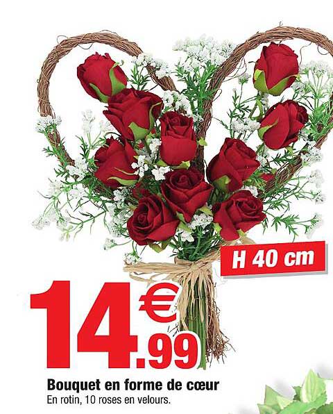 Offre Bouquet En Forme De Cœur chez Bazarland