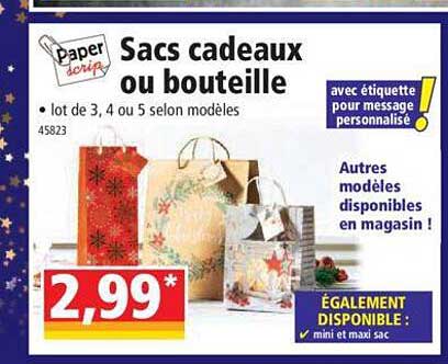 Promo Sacs Cadeaux Ou Bouteille Paper Scrip chez Norma - iCatalogue.fr