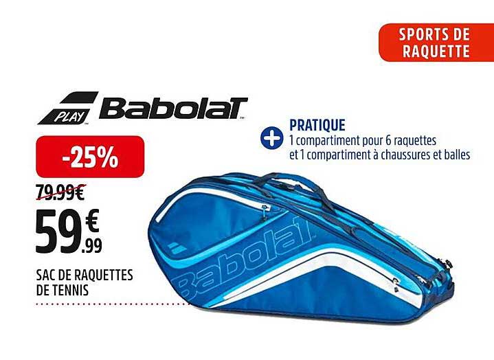 Promo Sac De Raquettes De Tennis Babolat chez Intersport iCatalogue.fr