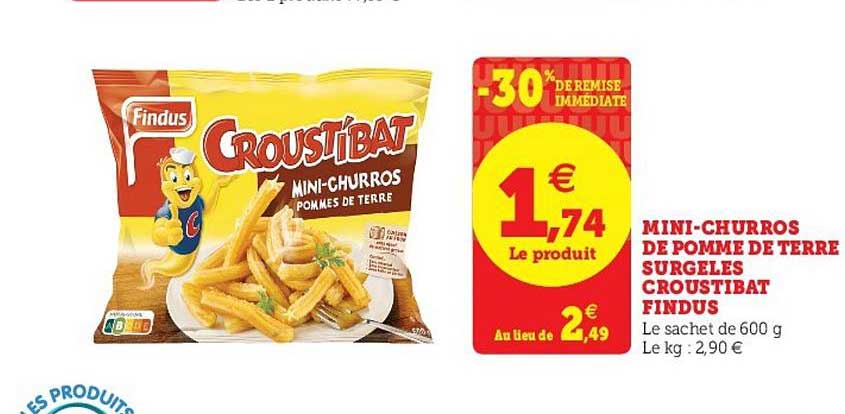 Promo Mini Churros De Pomme De Terre Surgel s Croustibat Findus 30 De Promo Mini Churros De Pomme De Terre Surgel s Croustibat Findus 30 De