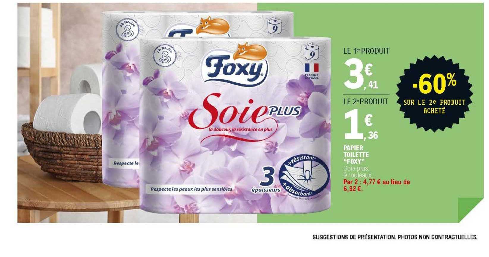 Promo Papier Toilette foxy chez E.Leclerc 