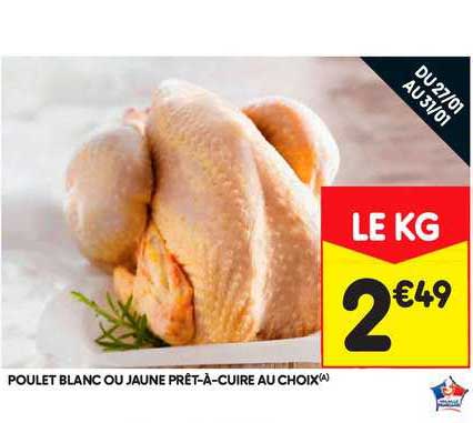 Promo Poulet Blanc Ou Jaune Prêt-à-cuire Au Choix chez Leader Price